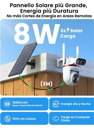 Cámara Vigilancia 4G SIM 8W Solar 24/7 AOV