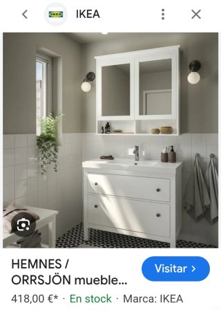 Mueble bajo lavabo Ikea gris