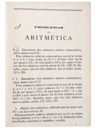 Libro Matemáticas 1916. Teodoro Sabrás y Miguel A