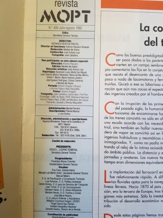 Revista historia del ferrocarril  Espana 1843-1992