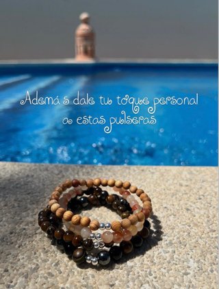 Pulseras de bolas variadas con plata