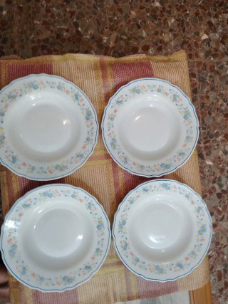 4 Platos Soperos Harmonía Florales