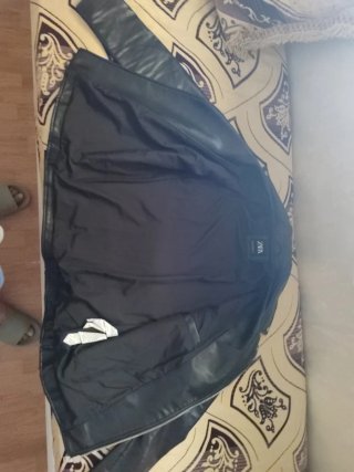 Chaqueta de cuero Zara negra