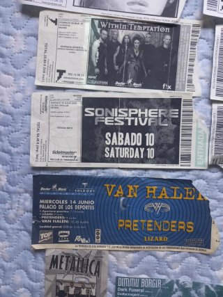 Colección Entradas Conciertos Rock Metal