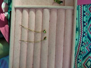 Pendientes Corazón Largos Dorados