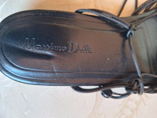 Sandalias de piel Massimo Dutti negras