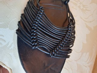 Sandalias de piel Massimo Dutti negras