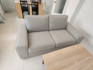 Sofá 3 plazas + chaise longue gris