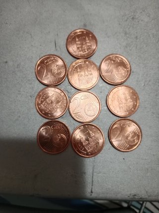 S/C 10 Monedas 2 Céntimos España 1999 sin circular