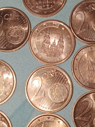 S/C 10 Monedas 2 Céntimos España 1999 sin circular