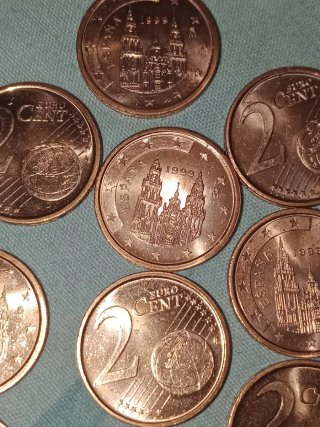 S/C 10 Monedas 2 Céntimos España 1999 sin circular