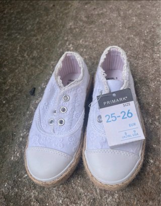 Zapatillas lona blancas con esparto