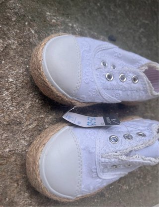 Zapatillas lona blancas con esparto