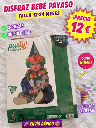 Disfraz Bebé Payaso 12-24 Meses