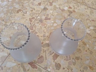 Pareja de Tulipas de cristal antiguas