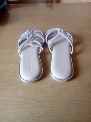 Sandalias Primark Talla 37 Beige/Plata