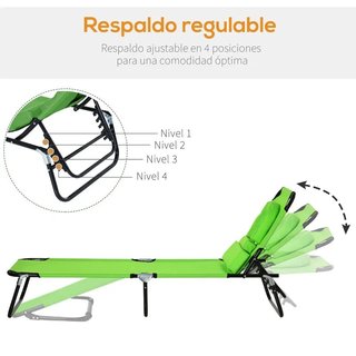Tumbona Plegable Verde - 120kg