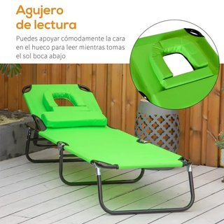 Tumbona Plegable Verde - 120kg