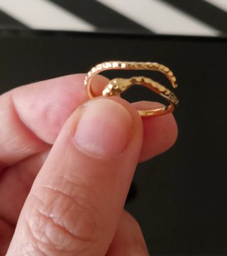 Conjunto Anillo y Pendientes Serpiente Dorado