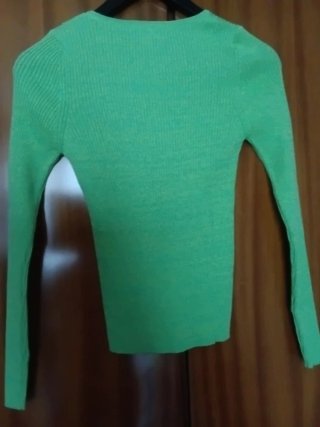 Jersey Mango verde con botones talla XS
