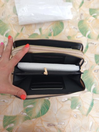Borsa porta documenti beige con zip