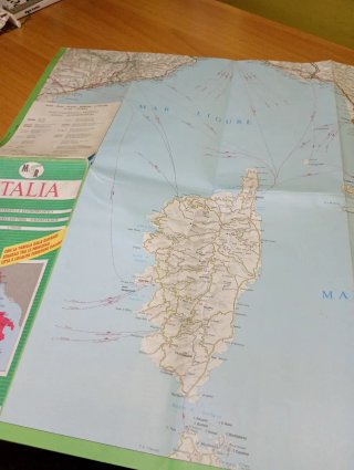 CARTA TURISTICA E AUTOMOBILISTICA D'ITALIA VINTAGE