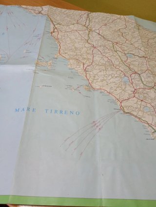 CARTA TURISTICA E AUTOMOBILISTICA D'ITALIA VINTAGE