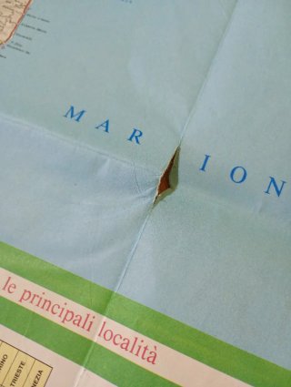 CARTA TURISTICA E AUTOMOBILISTICA D'ITALIA VINTAGE