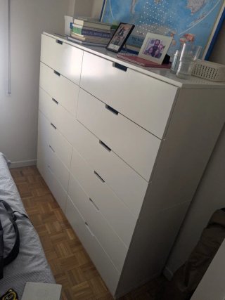 Cómoda Ikea Nordli 12 cajones Blanca.