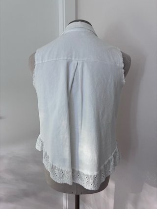 Chaleco Jeans Blanco Algodón