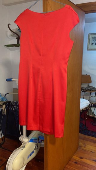 Vestido rojo fiesta drapeado