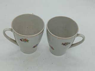 Coppia tazze porcellana con fiori