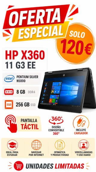 HP X360 11 G3 EE Portátil Convertible