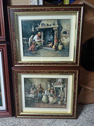 2 Cuadros Decorativos Marrones y Dorados