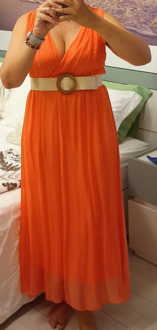 Abito lungo Kikisix S seta e viscosa veste anche M