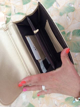 Borsa a tracolla trapuntata color oro