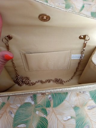 Borsa a tracolla trapuntata color oro