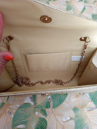Borsa a tracolla trapuntata color oro