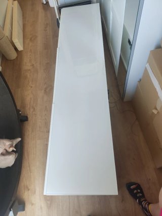 Mueble TV Besta IKEA Blanco con encimera cristal