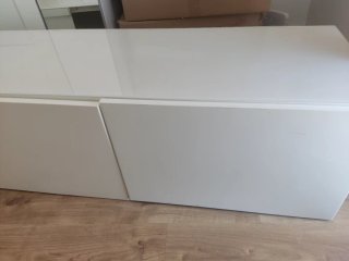 Mueble TV Besta IKEA Blanco con encimera cristal