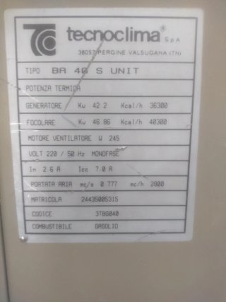 Caldaia Gasolio per Aria Tecnoclima Beige