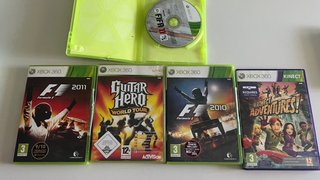 Xbox 360 Juegos F1 2010, F1 2011, Guitar Hero, Kin