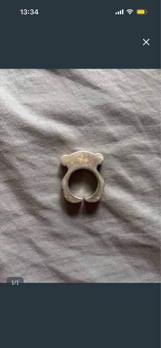 Anillo Tous Oso Plata Ajustable