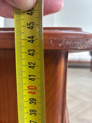 Mesa centro madera maciza cajón clásico y cristal