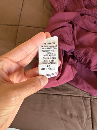 Vestido granate tirantes smock