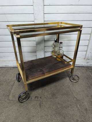 Camerera vintage cristal, madera y metal.