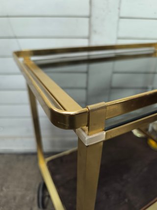 Camerera vintage cristal, madera y metal.