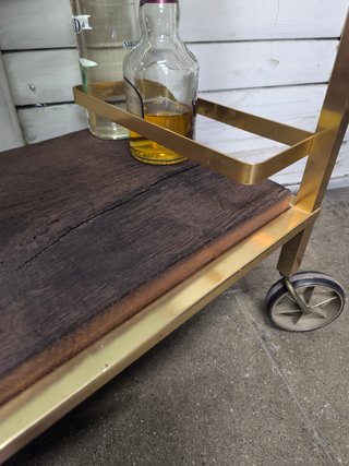 Camerera vintage cristal, madera y metal.