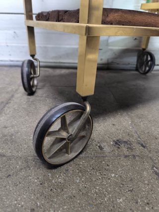 Camerera vintage cristal, madera y metal.
