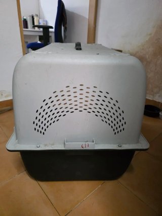 Transportín perro kennel beige y negro